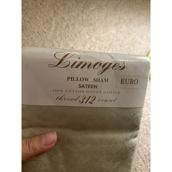 Limoges Sage Green Square Euro Shams Pillow Case New Sateen Thread 312 Count - Picture 2 of 6